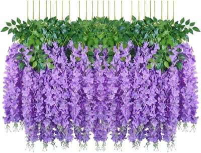 Kunstmatige Blauweregen Slirngen - 24 Stuks Zijden Bloemen voor Bruiloft en Interieurdecoratie