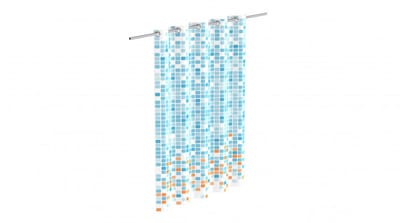 EISL Douchegordijn Blauw/Oranje–Waterafstotend & Anti-Schimmel 1800x2000