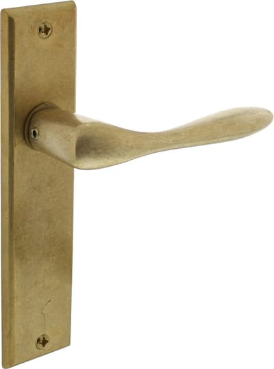 Intersteel Deurkruk Banaan met schild 181x41x7mm blind messing getrommeld