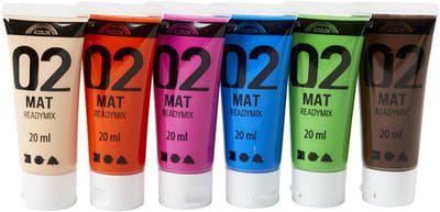Acrylverf Mat, extra kleuren, 6x20 ml/ 1 doos