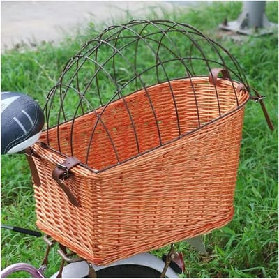 Fietsmand Hond - Huisdier Mand - Comfortabel Reizen - Veilig Bevestigingssysteem - 1x1x1 cm - Bruin