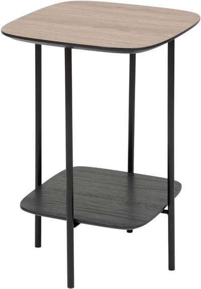 Moderne zwarte bijzettafel met één plank, 60x40x40 cm