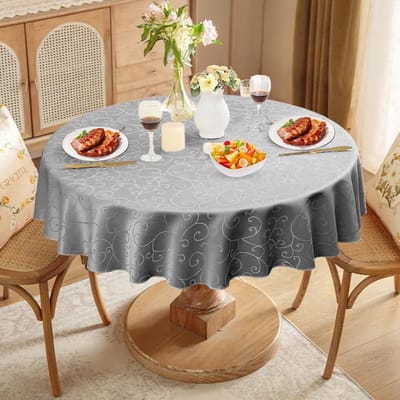 Dailygoods- Tafelkleed Afwasbaar - Rond 140 cm - Polyester - Vuilafstotend - Onderhoudsvriendelijk - Jacquard Design - Tafelbedekking