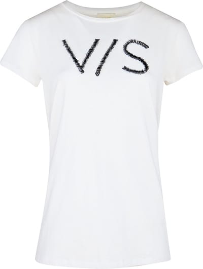 Verysimple • off white t-shirt met v/s • maat IT40 (XS)