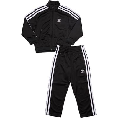 Adidas Firebird Trainingspakken Peuter - Zwart - Maat 105 - 110 CM - Katoen Canvas