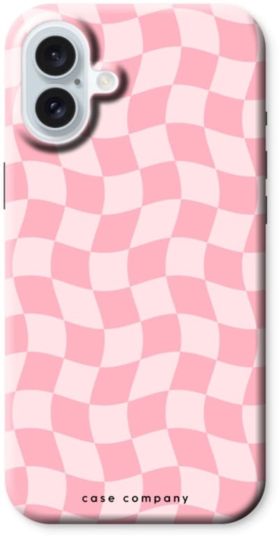 Case Company® - Hoesje geschikt voor iPhone 16 Plus hoesje - Grid Roos - Tough Case - Maximale Bescherming alle Kanten en Schermrand