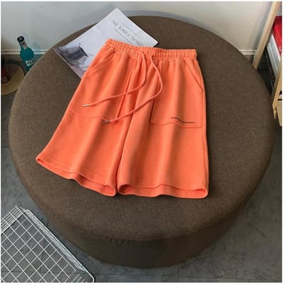 Zomer Sportshorts Casual Student Hoge Taille Medium Broek Hardlopen Losse Wijde Pijpen Korte Broek 2XL red