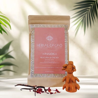 Rose, Mucuna, Ceremonial CACAO - Mood & Libido Boost - Pasión 500g - Biologisch, Criollo, Heirloom Cacao, Q’eqchi Maya, Belize - Herbal Cacao