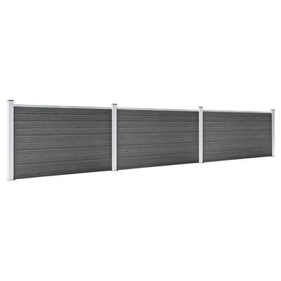 vidaXL - Schuttingpanelenset - 526x105 - cm - HKC - zwart