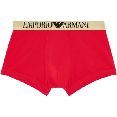 Emporio Armani Boxer à taille élastique Jacquard Logo Rouge 111389-4F595-10374 M beige