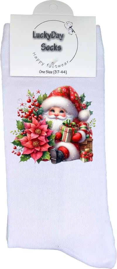 Kerst - Verjaardags cadeau - Grappige sokken - Print sokken - Leuke sokken voor heren en dames - Moederdag - Vaderdag - Cadeau voor hem en haar - Kerstcadeau - Vrolijke sokken - Valentijns cadeau - Kerstster - Sokken waar je vrolijk van wordt - 37-44