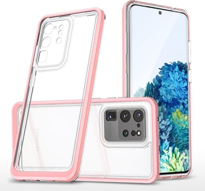 Hoesje Geschikt Voor Samsung Galaxy S20 Plus hoesje transparant cover met bumper Rose Goud - Ultra Hybrid hoesje Hoesje Geschikt Voor Samsung Galaxy S20 Plus case