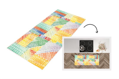 Keukenloper 120x50 cm - Keukenmat vinyl Patronen - Mozaïek - Abstract - Keukenmatten loper - Keuken vloerkleed tapijt