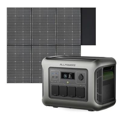 ALLPOWERS R1500 LITE Draagbaar Energiestation 1600W 1056Wh LiFeP04 Accu - R1500 LITE+SP039 600W zonnepaneel