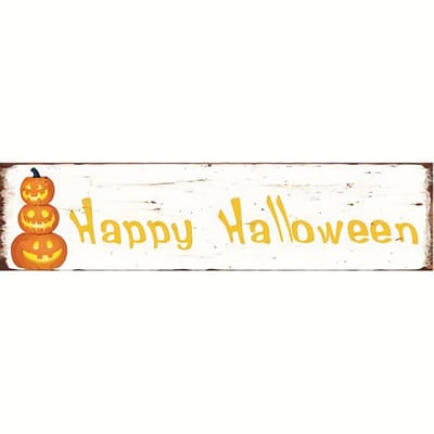 1 pièce, Peinture décorative en étain pour Halloween, 40*10cm, Peinture en étain vintage, Décoration murale en métal pour salon, boutique, mur de fond E