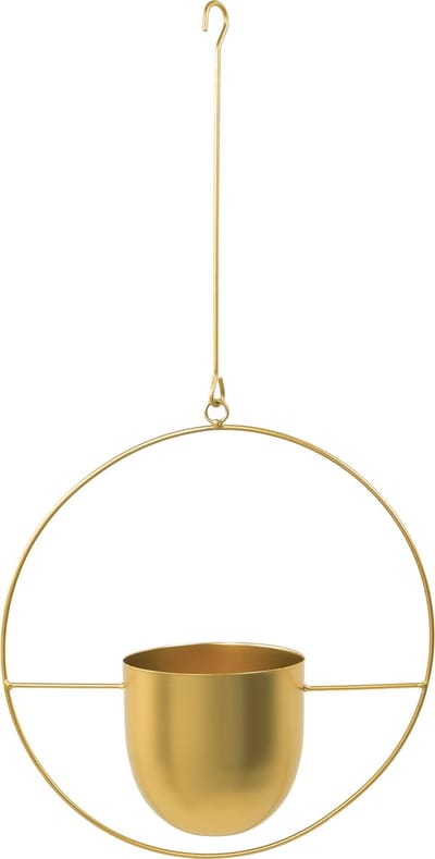 QUVIO Bloempot hangend - Bloembak - Bloempot binnen en buiten - Plantenhouder - Plantenpot - Metaal - Goud