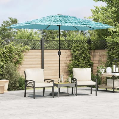 vidaXL Parasol met stalen paal 300x200x250 cm blauw