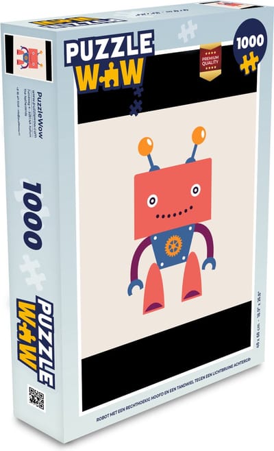 Puzzel Robot - Tandwiel - Gezicht - Antenne - Kids - Jongetjes - Legpuzzel - Puzzel 1000 stukjes volwassenen
