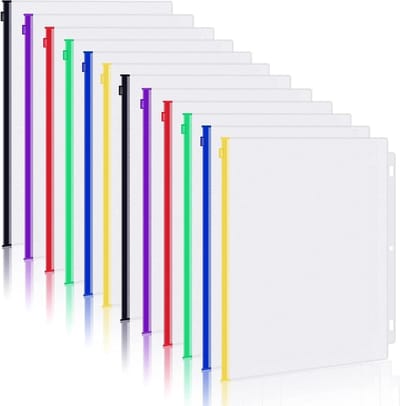 Ringmapzakken met Rits - Losse Bladzakken Showtassen - Documenten Organiseren - Waterdicht PVC Materiaal - 29 x 24.9 cm