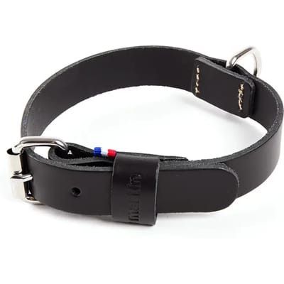 Bicolore leren hondenhalsband Martin Sellier 499