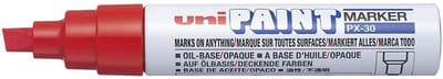 UNI Paint PX-30 Rode Paint Marker - 4 - 8,5 mm Beitelpunt - Verfstift Op Oliebasis Geschikt Voor Vele Ondergronden Zoals; Glas, Papier, Ceramiek, Plastic of Metaal