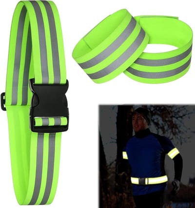 Reflecterende riem voor outdoor jogging en hardlopen - Set reflectorriemen met reflecterende armbanden