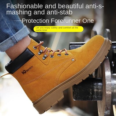 Chaussures de travail pour hommes à bout en acier anti-écrasement et anti-perforation, chaussures isolantes pour soudure électrique, chaussures de protection 46 orange