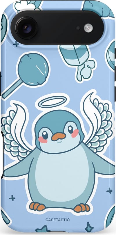 Casetastic hoesje geschikt voor Apple iPhone Air - MagSafe - Dubbellaagse bescherming - Pinguin vleugels - Fashion Case - Lichtblauw Lichtgrijs Wit