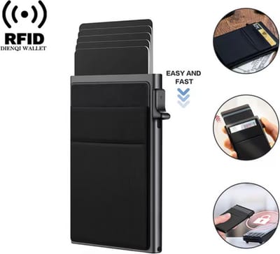 medj-Rfid Creditcardhouder Mannen Portemonnee Bankkaarthouder Kleine Slanke Mini Portemonnee