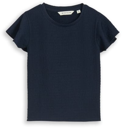 Tom Tailor - T-shirt met structuur - Maat 92/98 - sky captain blue