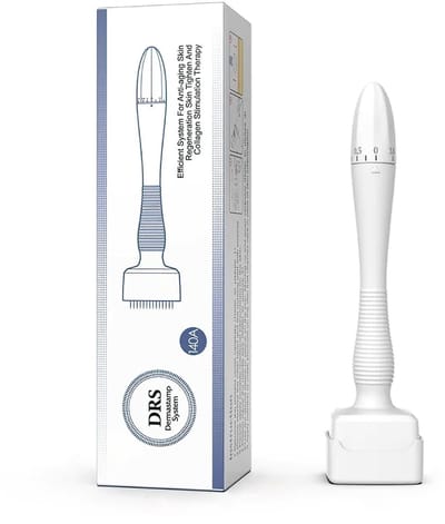 Dailygoods- Microneedling Derma Stamp - 140 Titanium Naalden - Draagbaar - Huidversteviging - Verbetering Elasticiteit - Stimulatie Bloedcirculatie
