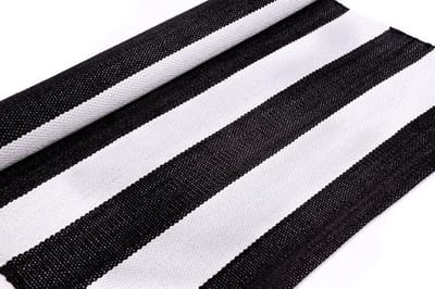 Buitenvloerkleed Zwart Wit Strepen