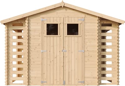 Timbela M391 - Houten tuinhuis-brandhoutschuurtje - 5,47 m² - 206x328xH218 cm - zonder vloer