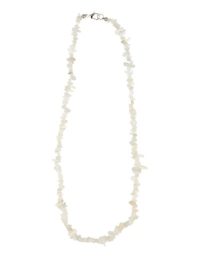 Splitketting Maansteen wit smal