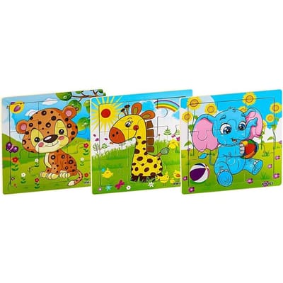 Puzzles 9/16 pièces idéaux pour les enfants de 2 3 4 5 ans Puzzle pour tout-petits Kit de jouets éducatifs préscolaires Animaux Garçons et Filles