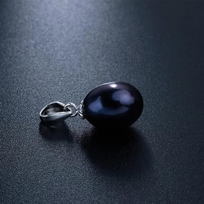 8-9mm Natuurlijke Zoetwaterparels Hanger Ketting 925 Sterling Zilver 45cm Ketting Ketting voor Vrouwen Sieraden Cadeau black