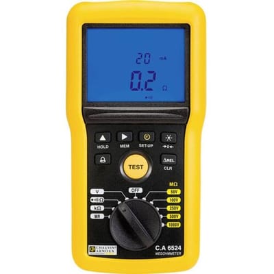 Chauvin Arnoux C.A 6524 Isolatiemeter 50 V, 100 V, 250 V, 500 V, 1000 V 200 GΩ