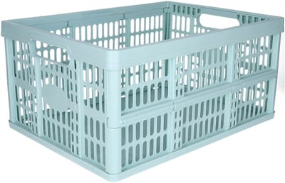 Plasticforte Opvouwbare krat - mintgroen - 48 x 35 x 24 cm - boodschappen - 32 liter - kunststof