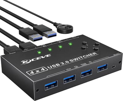 USB 3.0 Switch 4 PC Selector voor 4 Apparaten Delen