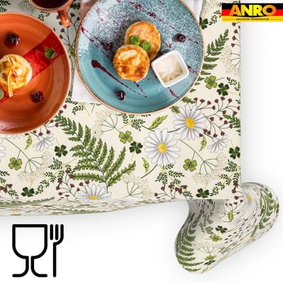 ANRO Tafelkleed Kamille Groen 280x140cm Rechte rand Afwasbaar Waterafstotend Binnen & Buiten