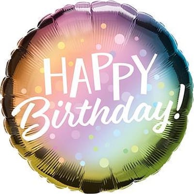 Folieballon Happy Birthday 45cm plat QUALATEX