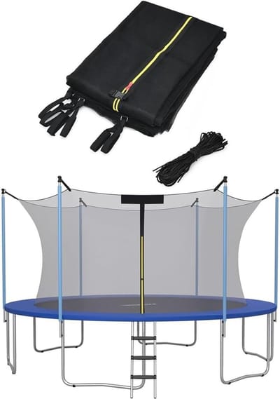 Vervangend Trampoline Net - Trampoline Veiligheidsnet - Veilig Springen - 360 Graden Zicht - 244 m - 486 m - Zwart