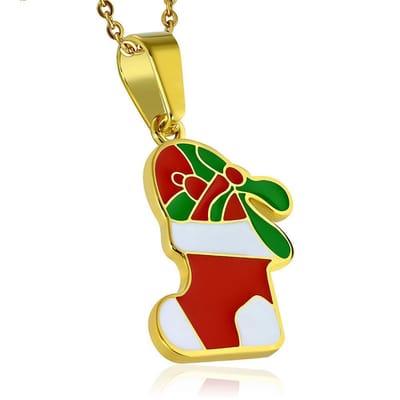 Montebello Ketting Christmas G - 316L Staal - Kerst - 37x40mm - 45cm