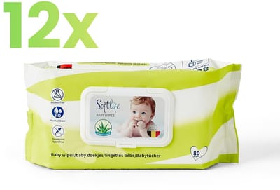 Softlife Aloe Vera Billendoekjes - Voordeelverpakking - 12 x 80stuks - 960doekjes