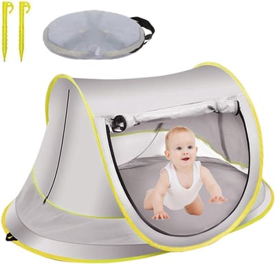 Draagbare Pop-Up Strandtent met UV-bescherming UPF 50 en Muggennet voor optimaal comfort en schaduw