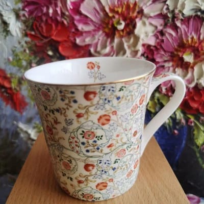 Mok Bone China Licht Luxe High End Gevoel   Gepersonaliseerde Mok in Olieverfstijl Zeeanemoon Paardenbloem Waterbeker Thuisgebruik 370ml