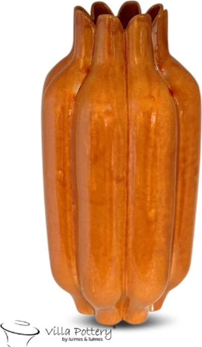 Vaas - Villa Pottery - Decoratie - Woondecoratie - Keramiek - Flowerpower 2_1 Orange reactive