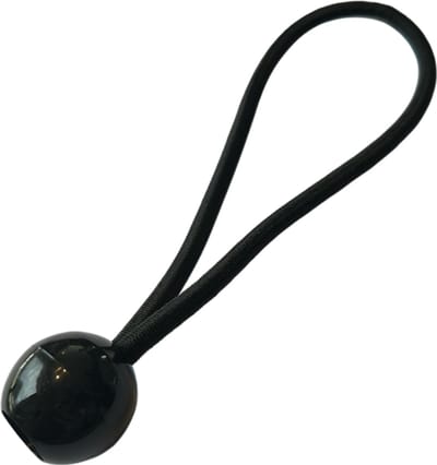 spanelastiek met bal - 25 st - 18cm - zwart - tent - boot - schaduwdoek
