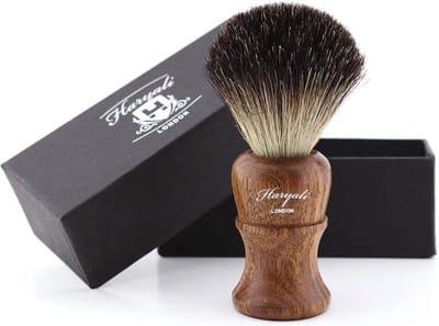 Haryali London scheerkwast voor mannen - houten handvat - voor baard en snor | Cadeau voor hem