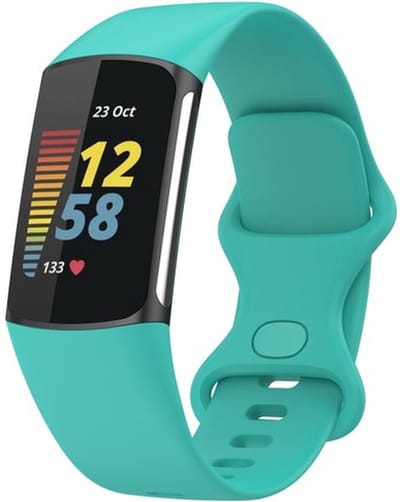 By Qubix - Compatible Fitbit bandje - Geschikt voor Fitbit Charge 5 - Fitbit Charge 6 Sportbandje met dubbele lus - Mint groen - Maat: S - Horlogeband - smartwatchbandje